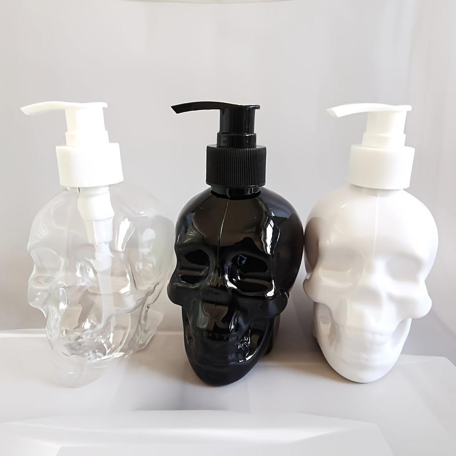 1/3pcs Skull-Shaped Lotion Dispenser Refillable Pump Bottle for Shampoo Moisturizer HandSoap Storage Home Bathroom Holiday Decor