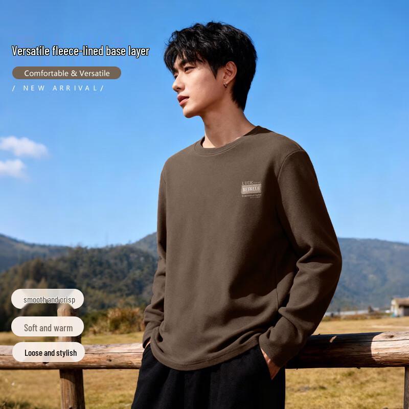 Baleno Men's Thermal Fleece Round Neck Long Sleeve T-Shirt