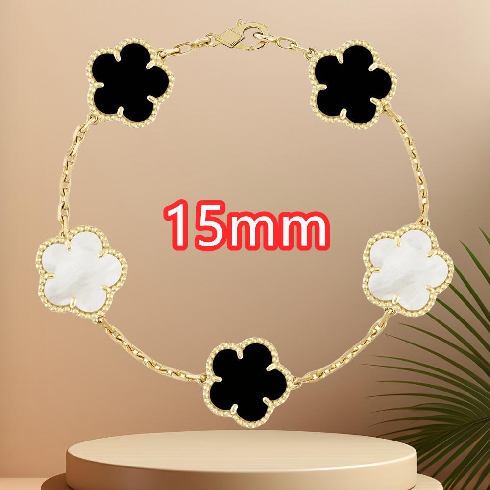 Classic Simple Fashion Five-leaf Flower Pendant Bracelet Natural Stone Clover Pendant Women's Party Daily Wear Zircon