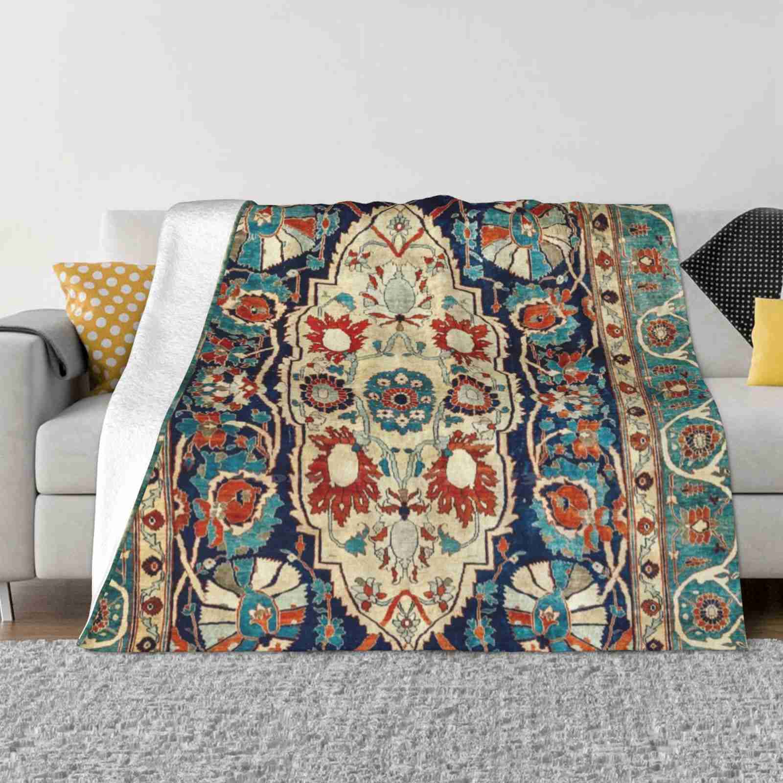 Хериз Или Тебриз Персидский Шелковый Ковер Принт Самый Продаваемый Комнатный Домашний Фланелевый Плед Антикварный Винтажный Ковер Ковер Персидский Хериз 30x40in