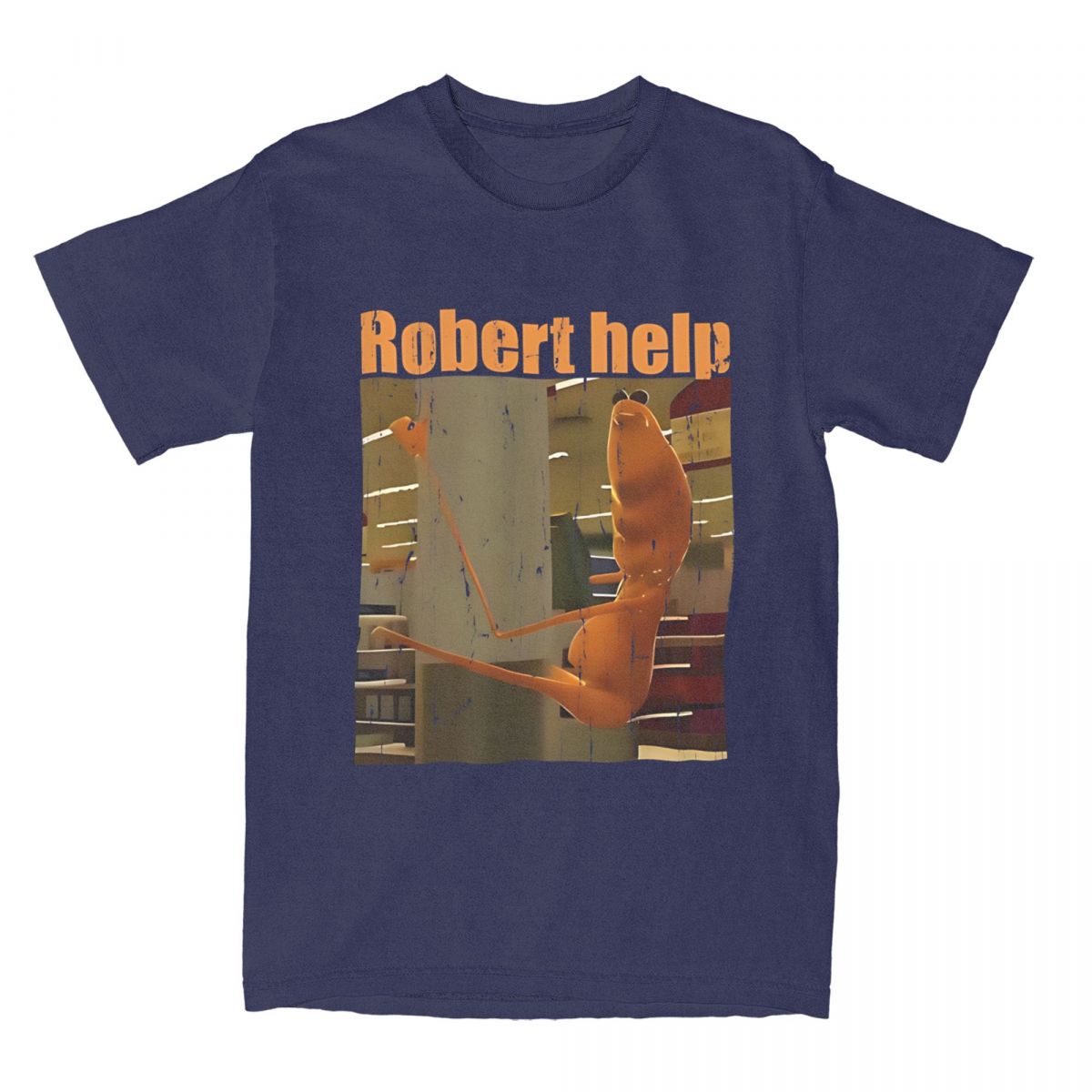 

Print Marcus The Worm Robert Help T Shirt Men Crewneck Short Sleeve Tops Cotton Top Tee 4XL