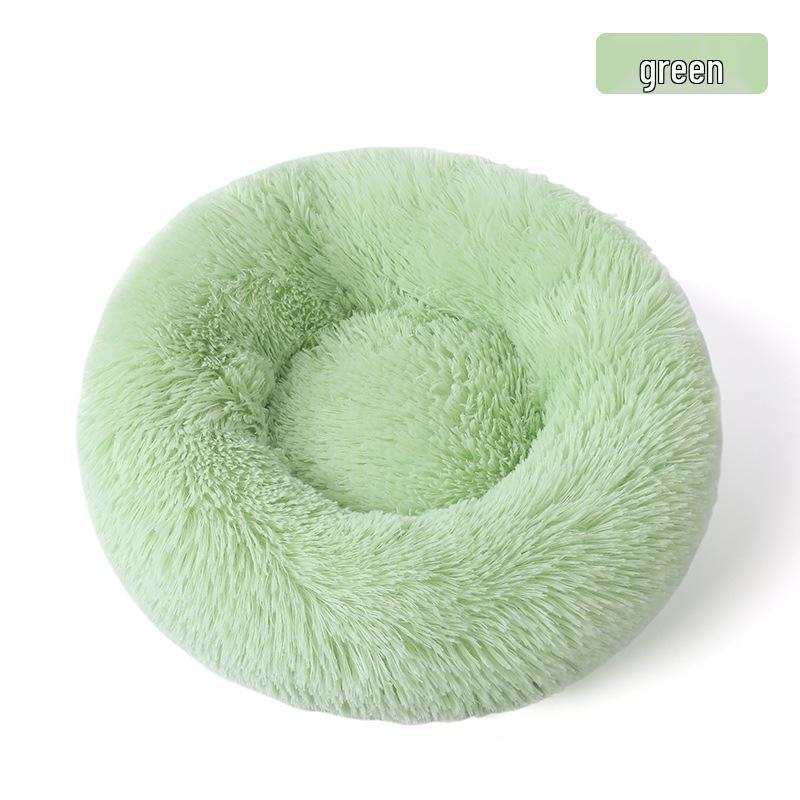 Round Plush Winter Pet Bed: Removable, Warm Cat & Dog Nest Cushion