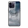Phone Case for Apple Iphone 15 Pro 15 Plus Tempered Glass Hard Back Cover for Iphone 15 Pro Max Iphone15 Wolf  Lion Funda Capa