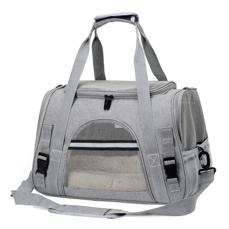 Ventilated Pet Carrier Bag Soft-Sided Airline-Approved Backpack Travel Supply for Small Dog Cat Pet Carrier Bag Side Ventilated