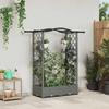 Raised Garden Bed with Trellis and Hanging Roof Light Grey 124 X 40 X 125 Cm PP