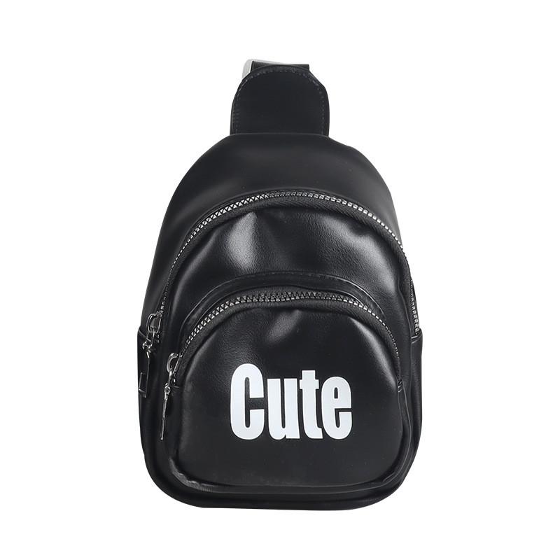 Stylish Children s Crossbody Bag Cute Cartoon Design Waterproof Nylon Material чёрный