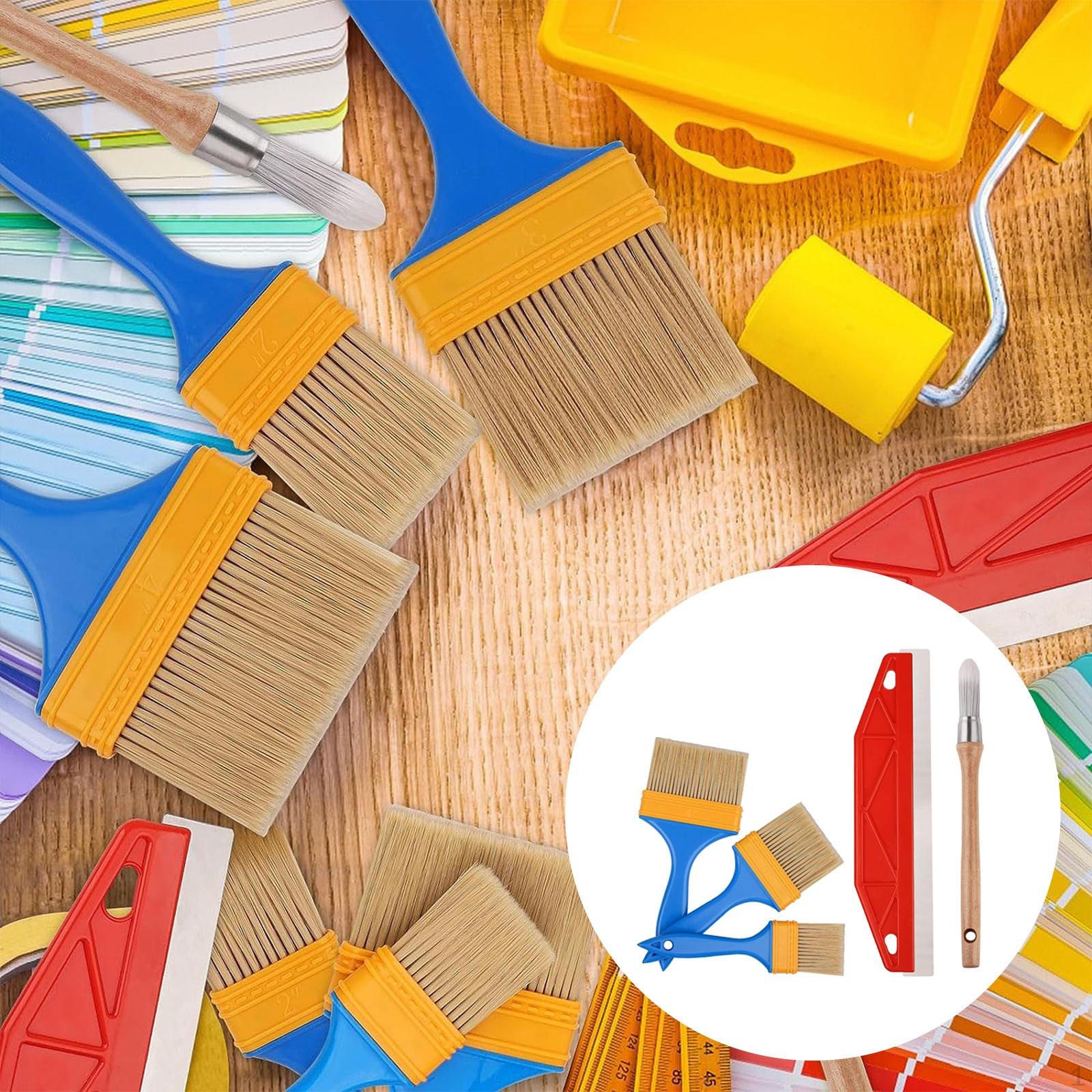 

5Pcs Paint Brush Household Brushes Dusting Flat Edge