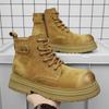 2026 New Men's British Style Boots - Outdoor Non-Slip Wear-Resistant Motorcycle Boots, Platform Elevator Work Boots