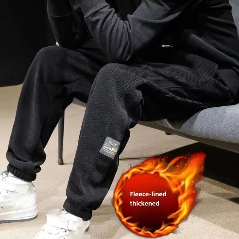 

Мужские повседневные вельветовые брюки леггинсы спортивные штаны свободные и универсальные брюки для строительной площадки мужские брюки S чёрный