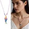 Stainless Steel Marine Fish Pendant Jewelry Multicolor Rope Chain Necklace Portable Designs