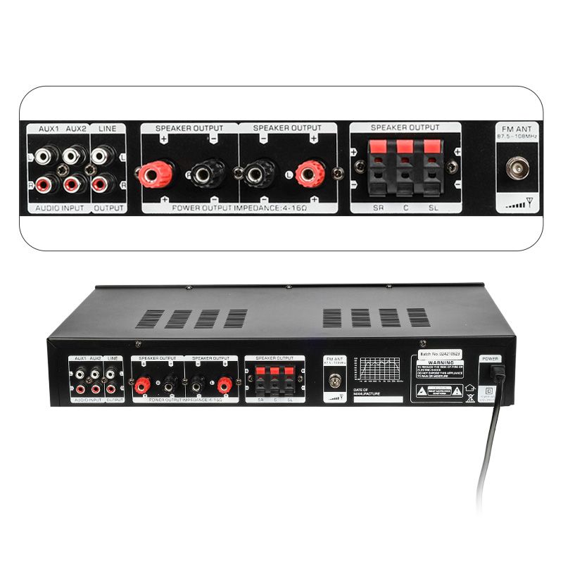 Dna Ampli 5.0 Stereo Hifi Garso Stiprintuvas Bluetooth Usb Sd Fm Aux Nuotolinio Valdymo Pultas