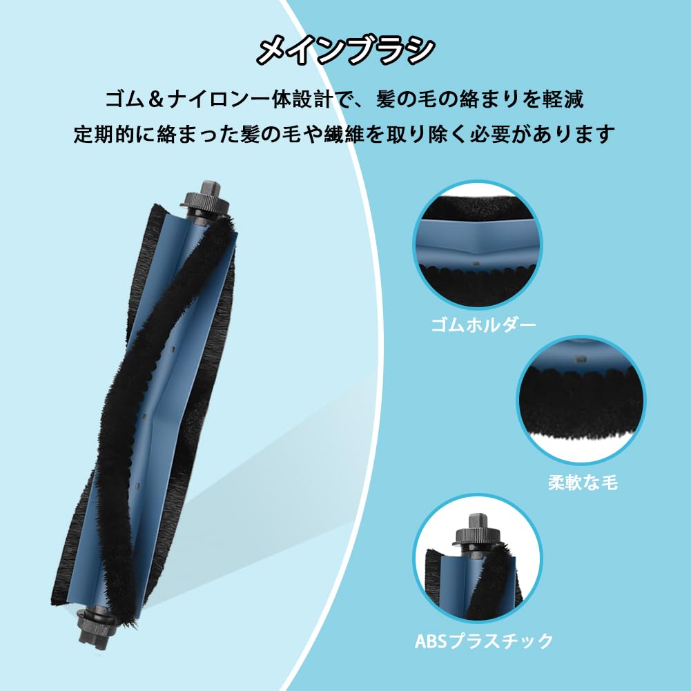 Compatible Anker Eufy C20 Consumables for the Robot Vacuum Omni C20: 1 Main Brush, 4 Cloths, 2 Filters, 4 Side Brushes, and 3 Dust Bags