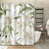 1 piece beautiful pure white lily flower shower curtain, polyester fabric, machine washable, suitable for bathroom decoration