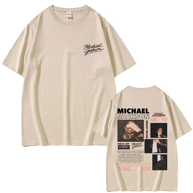 ZheXiong TEE 2025 Zomer Klassiek Retro Pop Koning Michael Jackson T-shirt Mannen Retro Rock Katoenen T-shirt Hiphop Punk Oversized T-shirt XL