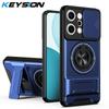 KEYSION Magnetic Phone Case for OPPO Reno14 Pro 5G Reno14 F 5G Slide Camera Protection Upright Kickstand Ring Shockproof Cover