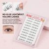 No Glue Natural False Eyelashes Upper Lower Universal HD Camera Ready Black Fiber Lashes