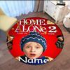 Custom Name Home Alone Printed Round Rug Carpet Chair Rug Area Rug Entryway Doormats,for Office Chair Living Room Bedroom Kitchen Room.