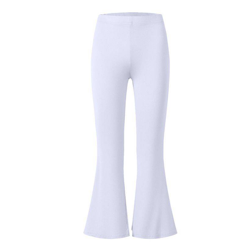 8-12 Years Kids Girls Solid Color Casual Flare Pants