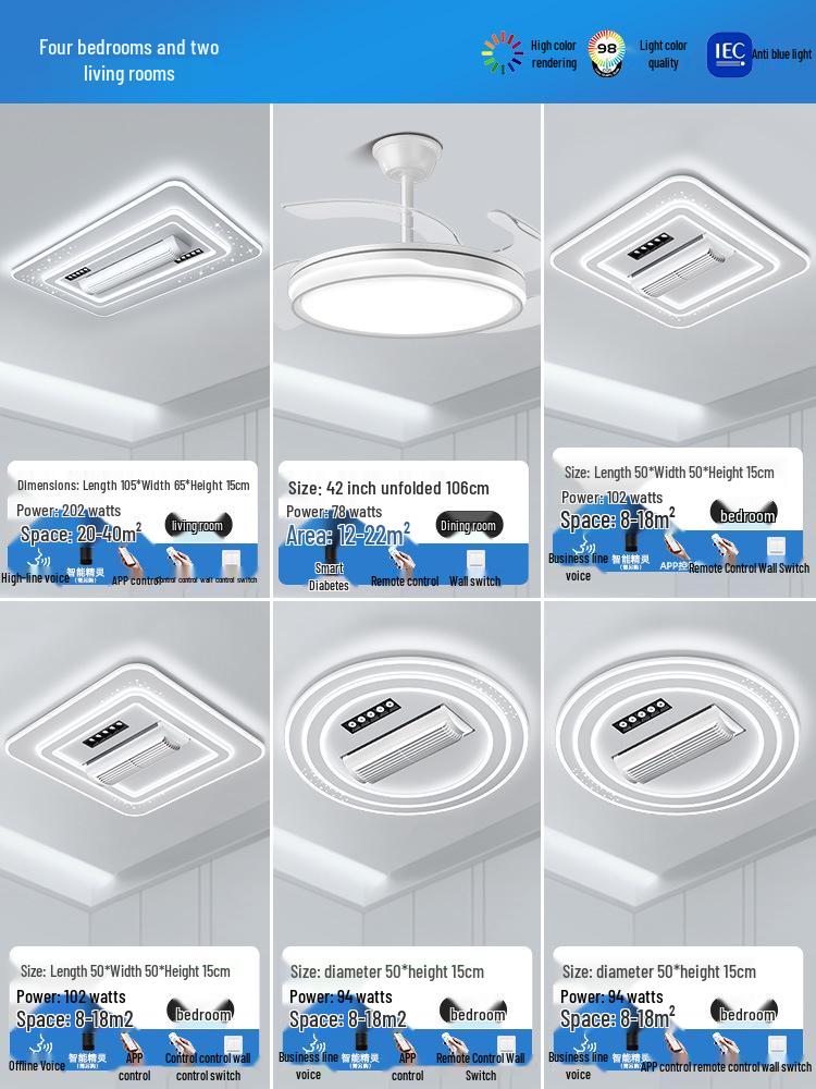 Modern Bladeless Ceiling Fan Light: Grand Design for Living & Dining Rooms