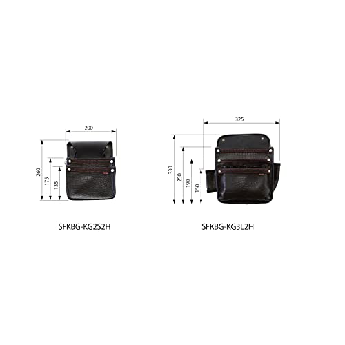 Tajima Safety System, Detachable Waist Bag, Twin Hooks, Croco, Nail Bag, 3 Tiers, High Strength, Supple, Durable Synthetic Leather, Easy to Put on and