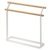 Miflame Standing Double-Layer Metal Kitchen Towel Rack with Wooden Rod