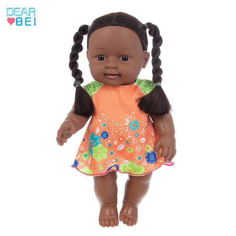

12-дюймовая кукла-реборн с афро-прической, в технике тай-дай, черная, из мягкого винила 12-inch Smiling Black Baby Girl