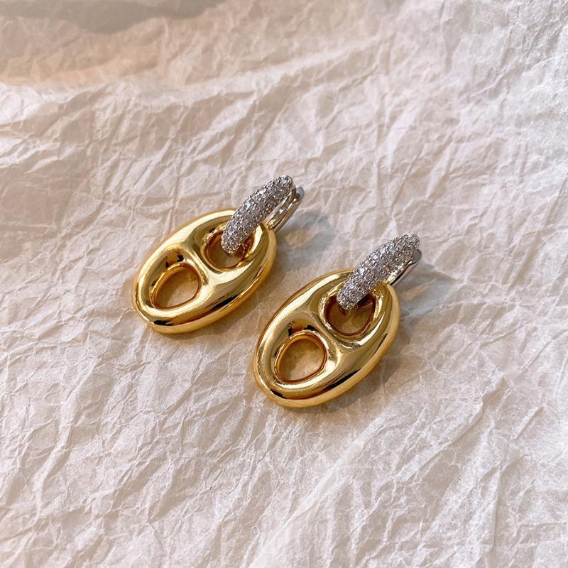 Silver Needle Multi-layer Letter Twill Zircon Pearl Earrings Medieval Vintage Light Luxury Stud Earrings Versatile Earrings