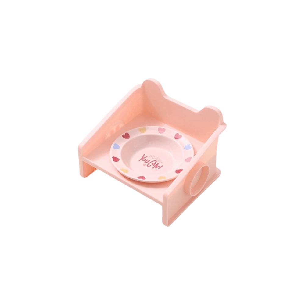 

Ceramic Material Cartoon UFO Pet Bowl Set Square Design Anti-Leak Rack Ceramic Bowls Food Holder Style B