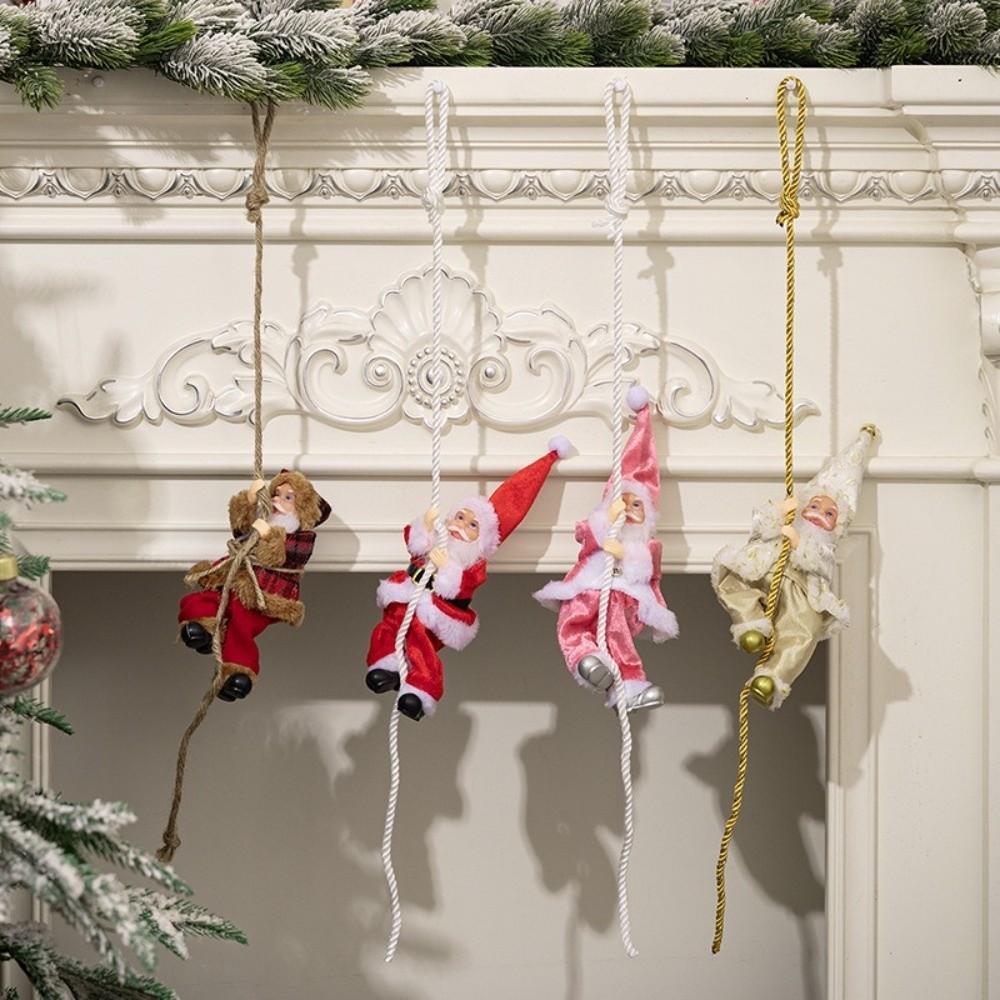 Climbing Rope Pendant Santa Claus Climbing Ornament Hanging Ornament Christmas Tree Decor