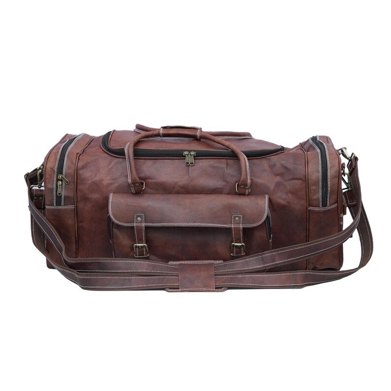 Classic Duffle for Him or Her Handmade Travel Luggage Vintage Leather Weekender Bag