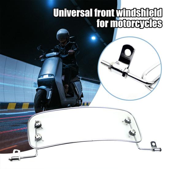 Motorcycle Deflector, Adjustable Bracket High-Definition Windshield, Transparent Wind Protection Board Universal for Electric Bike Scooter