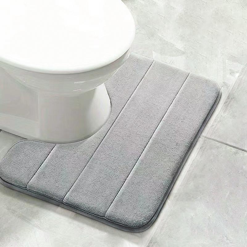 Coral Velvet Bathroom Mat Toilet Kitchen Drying Pad Anti-skid Bathtub Foot Mat Bath Floor Mat Absorbent Sink Pad Entrance Rug
