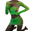 Bodystocking Glowing In The Dark Mesh Lingerie Set Attractive Ladies