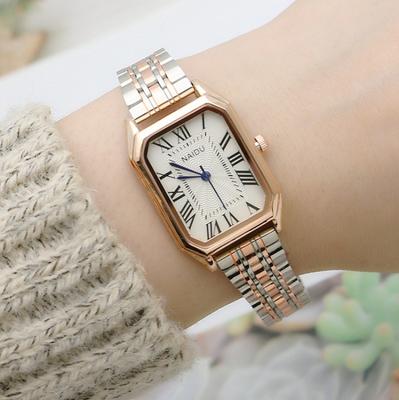 Luxus Damen Rechteckuhr Schlichte Römische Ziffern Kleines Zifferblatt Quarzuhren Damen Nischenuhr Weibliche Vintage Armbanduhr Reloj