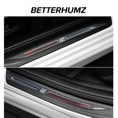 Uhlíková Vlákna Pro BMW Řady 5 F10 F18 Lišty Prahů Dveří Samolepky Proti Poškrábání Lišty Prahu Vstupní Pedál 4ks Příslušenství
