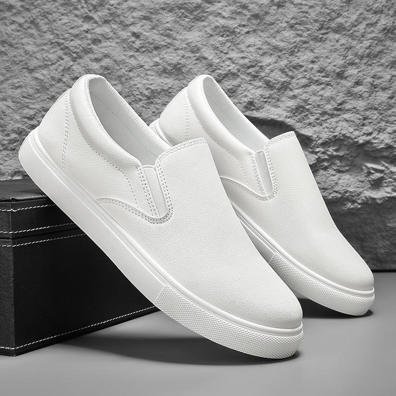 Men Plus Size Summer Breathable Casual Flat Leather Skate Sneakers