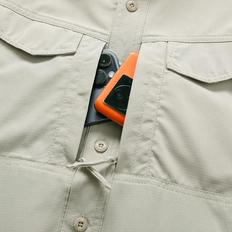 Men's Multi-Pocket Quick-Drying Breathable Workwear Shirt for Spring/Summer 2026