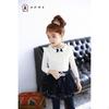 Korean Exquisite Girls' Cotton Lace T-Shirt - Long Sleeve, Round Neck