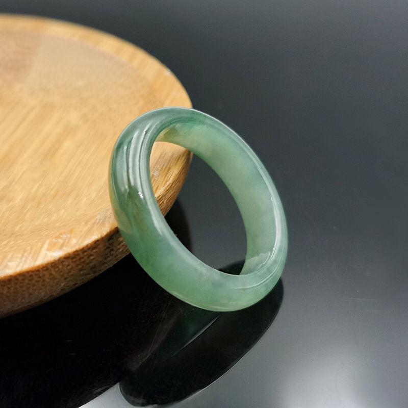 Icy Green Floating Flower Jade Ring for Men and Women - Thumb or Pinky Band