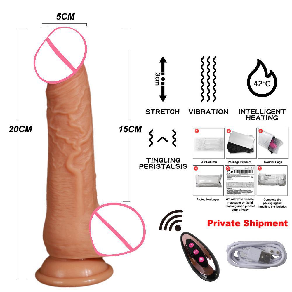 Realistic Dildo Vibrator for Women Sex Toys Heating Big Cock Remote Control Penis Telescopic Vibrators Anal Female Stimulator 18