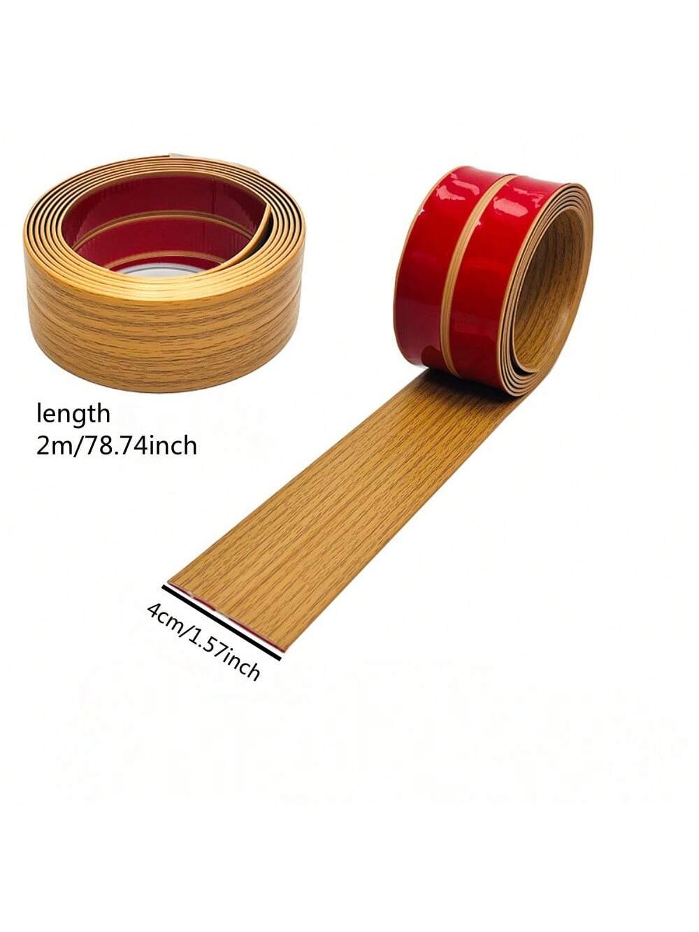 

1pc 4cmx2m PVC Self-Adhesive Wood Grain Wall Edge & Corner Protector - Easy Cut, Flexible Trim for Interior/Exterior Corners, Fl