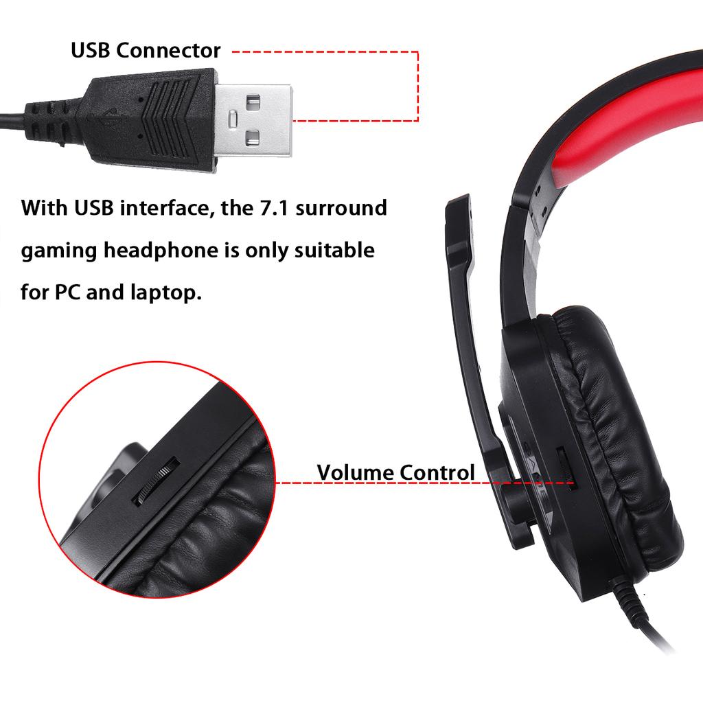 Buy Wired Gaming Headset 7.1 Surround 