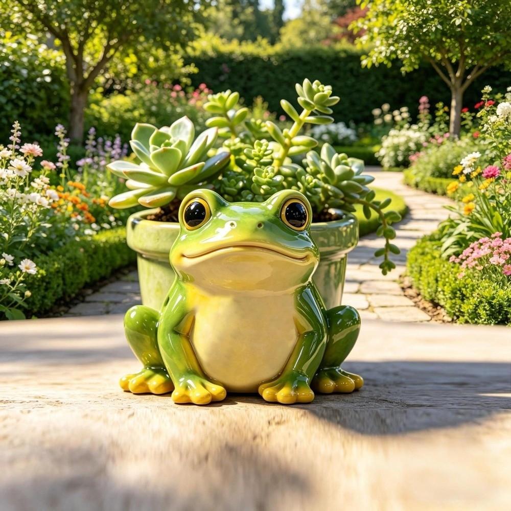 Decorative Vase Resin Potted Sculpture Thickened Garden Decor Succulent Pot Funny Pencil Holder Frog Planter Home Decor