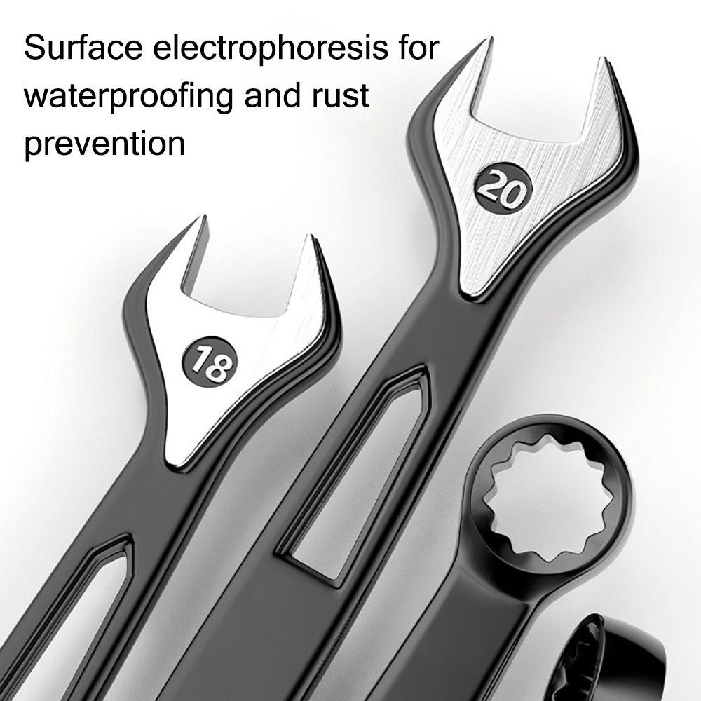 Durability High Carbon Steel Dual-use Spanner Hollow Out Extended Plum Blossom Wrench Thick Hand Tool For 6-15mm Screws
