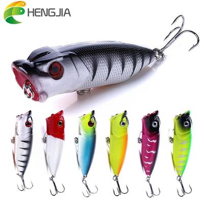 HENGJIA 6pcs/lot 6.5cm/11.8g Popper Fishing Lure Hard Fishing Baits Top Water Lure Saltwater Fishing Lures for Pike Bass Pesca