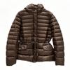 Womens 90% Down Fill Hooded Puffer Jacket With Drawstring Waist Cinch Streetwear Winter Coat