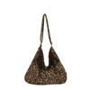 Leopard print bag women's large-capacity new autumn and winter retro shoulder messenger bag casual commuting