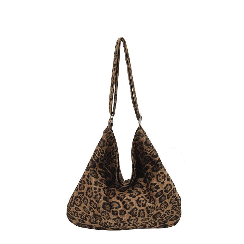 Leopard Print Bag Women's Large-capacity New Autumn and Winter Retro Shoulder Messenger Bag Casual Commuting