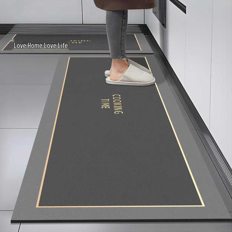 Simple Style Dirt-Resistant, Anti-Slip Kitchen Mat - Water-Absorbing Entrance and Floor Carpet