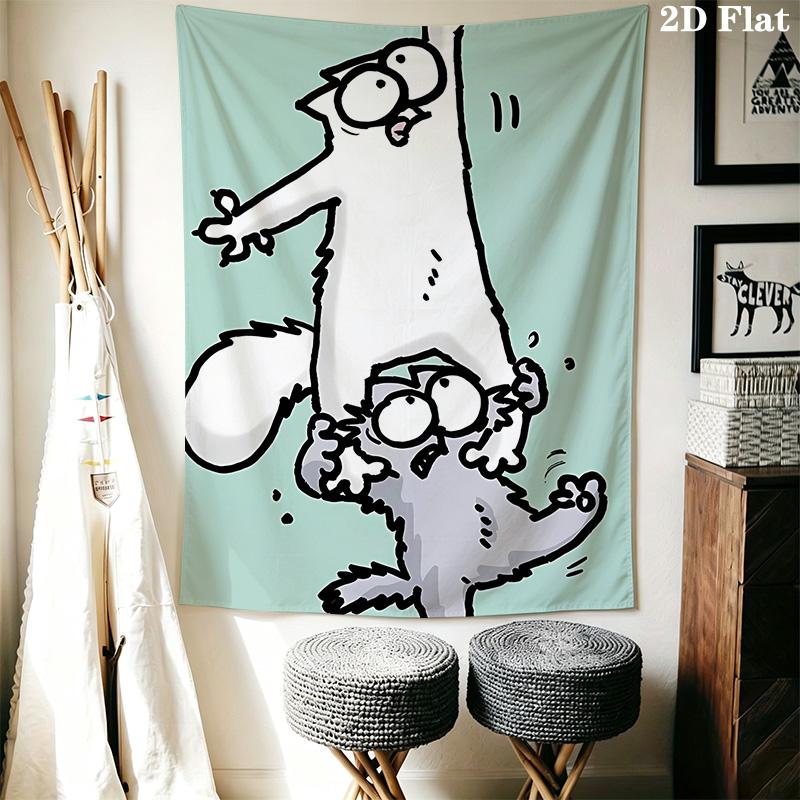 Simon's Cat Pattern Home Decor Tapestry, Wall Hanging, Decorative RV Wall Cloth.SGT0917512